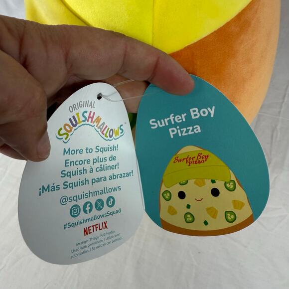 NWT Squishmallows Stranger Things 10” Surfer Boy Pizza - Picture 4 of 6